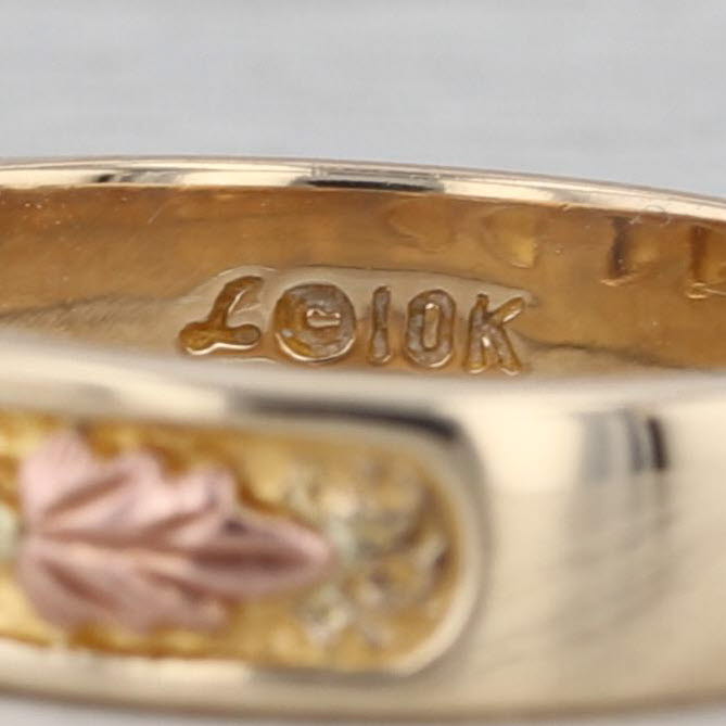 Landstroms Black Hills Gold Leaf Ring 10k Gold Stackable Band Size 6.5