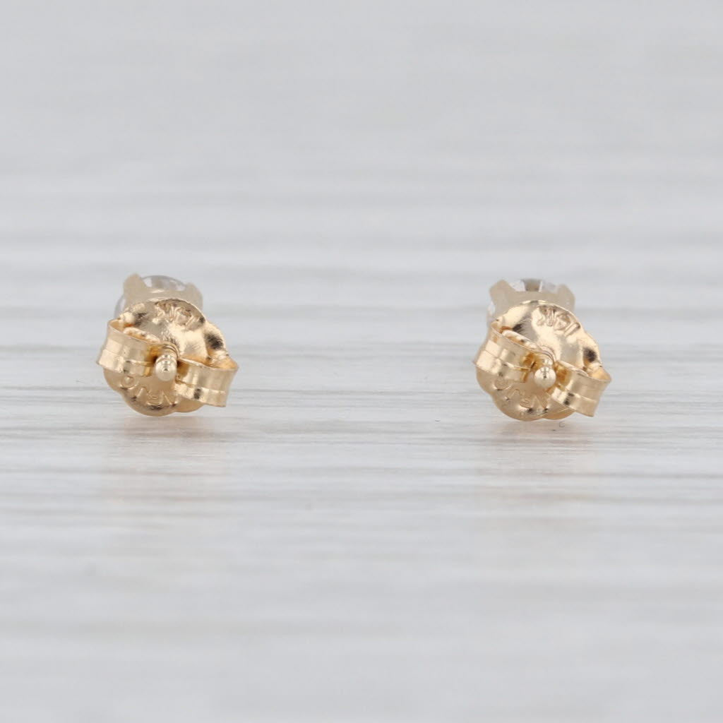 0.20ctw Diamond Solitaire Stud Earrings 14k Yellow Gold Round Studs