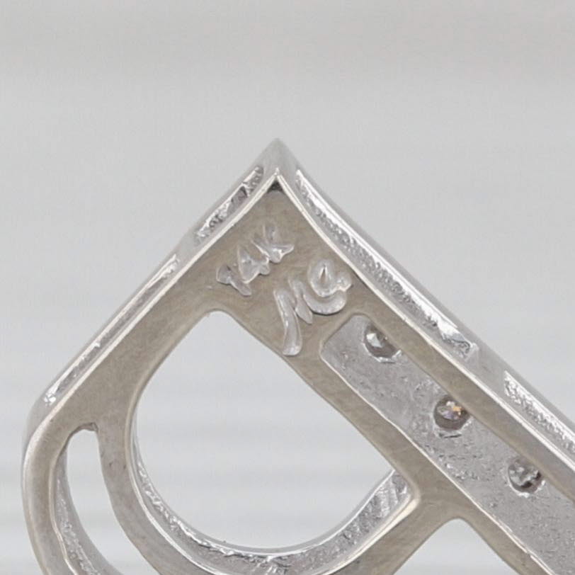 Letter Initial P Pendant 14k White Gold Floating Drop