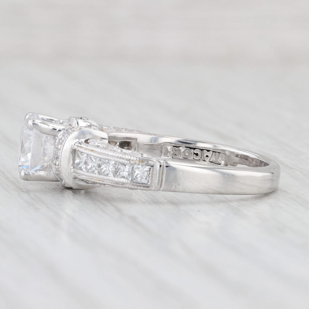 Light Gray New Tacori Engagement 0.47ctw Diamond Semi Mount Ring Platinum Euro Shank