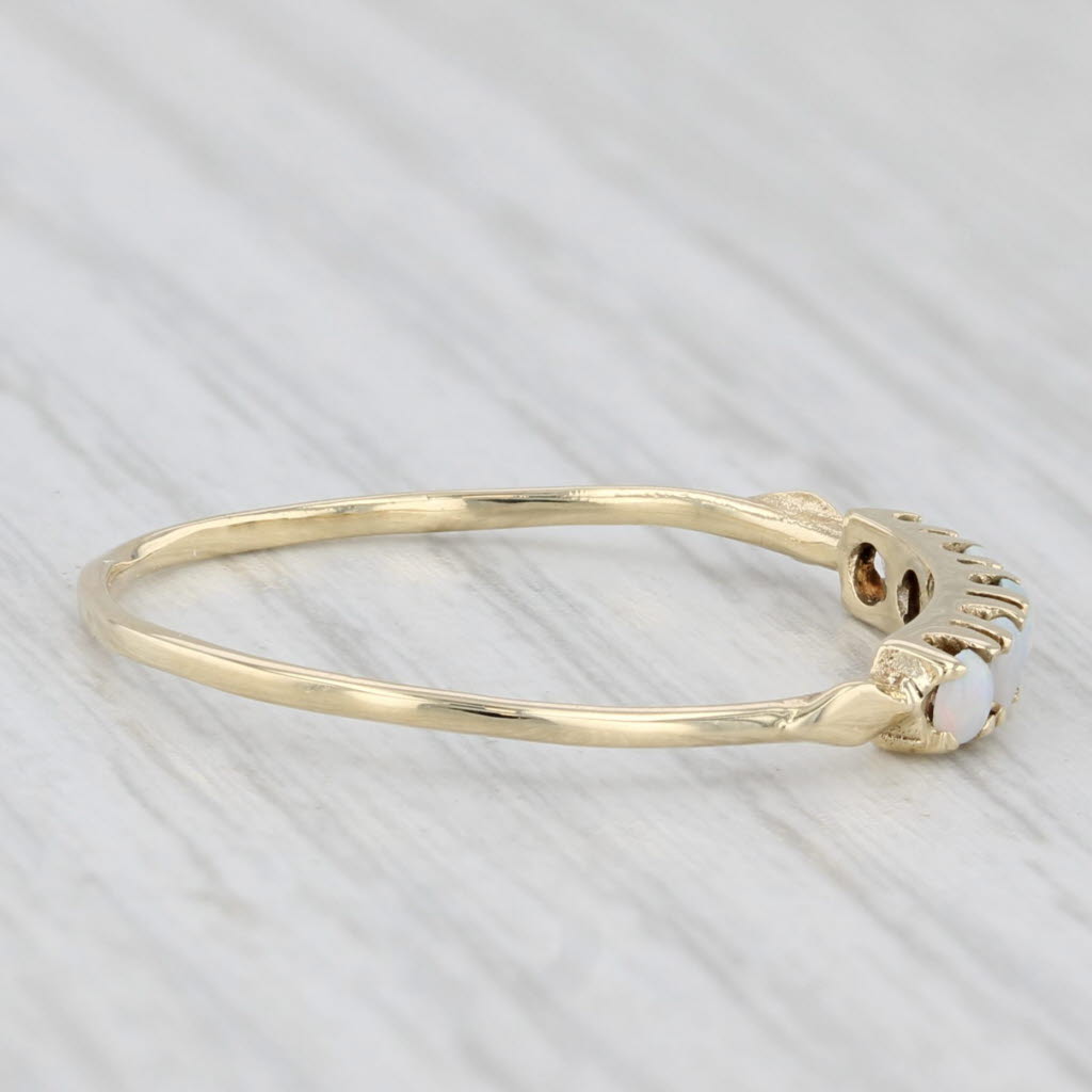 Light Gray Vintage Opal Ring 10k Yellow Gold Size 9.75 Stackable