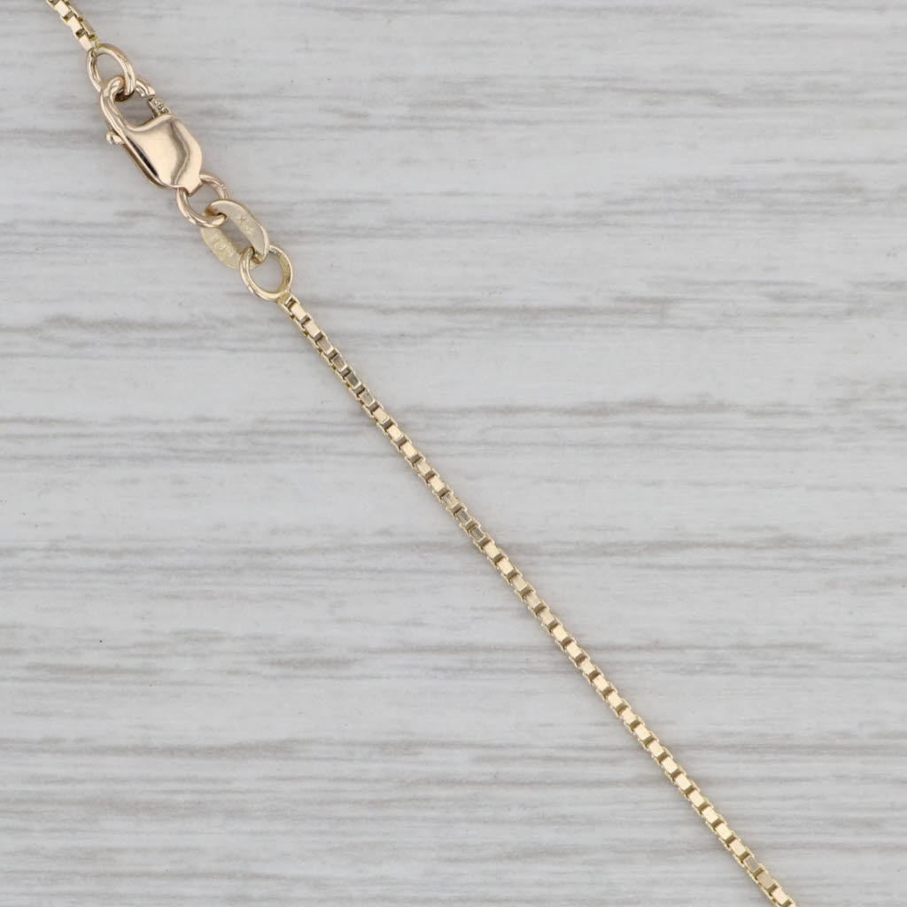 Gray 20" Box Chain Necklace 14k Yellow Gold 1.1mm Lobster Clasp