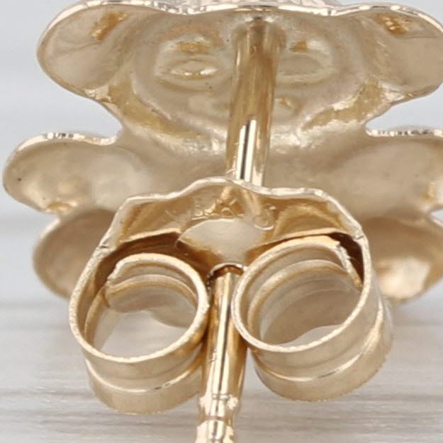 Small Teddybear Stud Earrings 14k Yellow Gold Bear Studs
