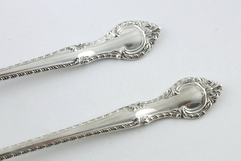 Set of 2 Vintage Gorham English Gadroon Sterling Silver Iced Tea Spoons 7.5"