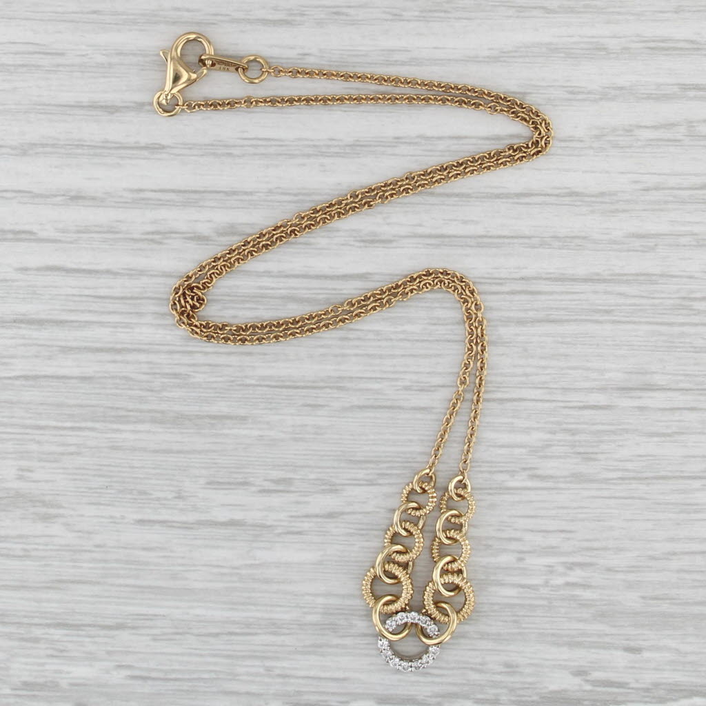 0.18ctw Diamond Circles Necklace 18k Yellow Gold 17.25" Cable Chain