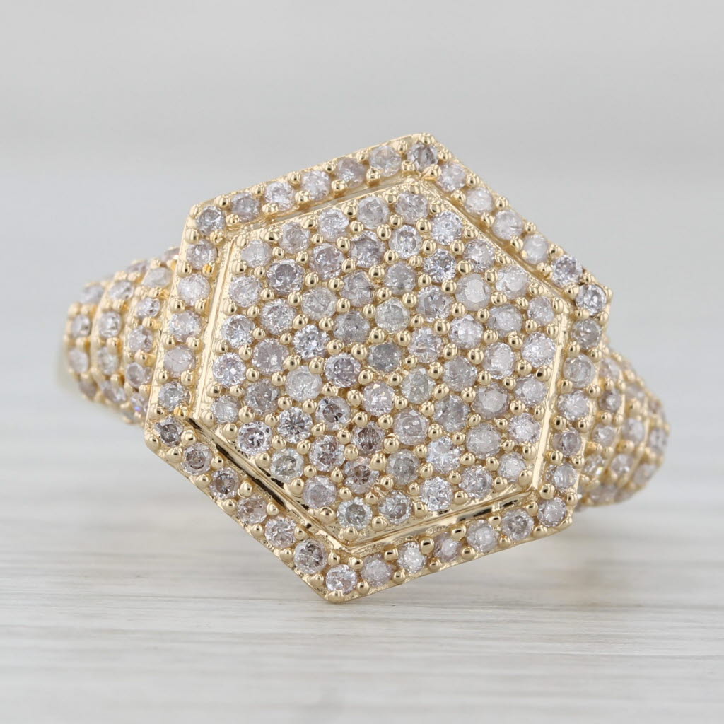 Light Gray 0.42ctw Diamond Cluster Ring 10k Yellow Gold Size 6.25