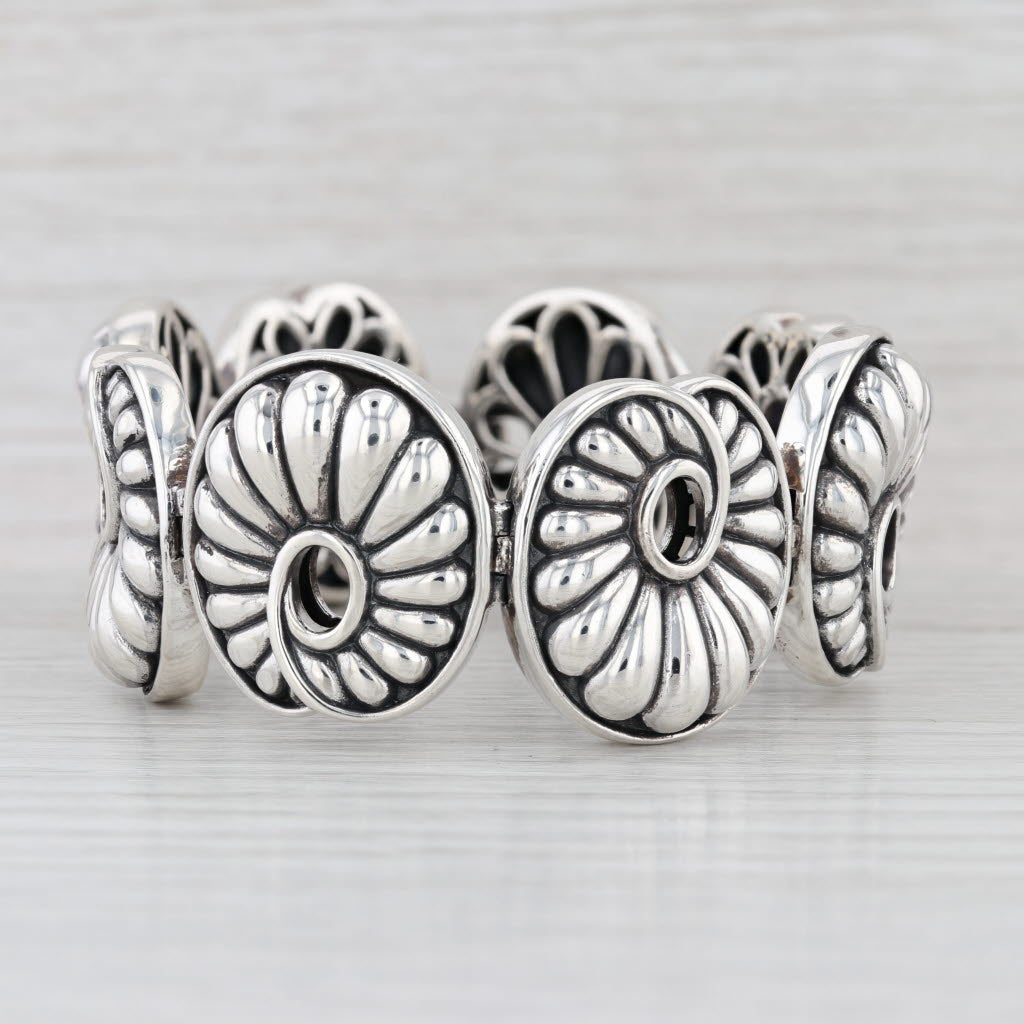 Lagos Chi Chi Bracelet Sterling Silver Scalloped Swirl Links Statement 6.5"