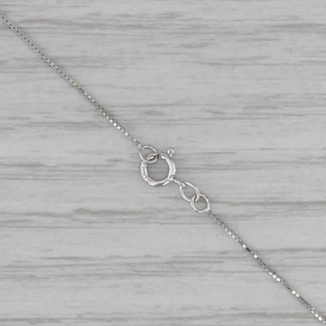 Moissanite Star Pendant Necklace 14k White Gold 18" Box Chain