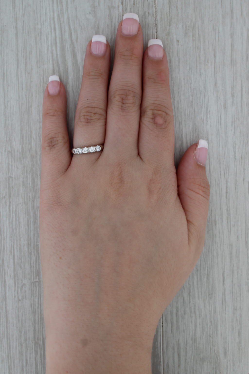 Vintage 0.60ctw Diamond Wedding Band 900 Platinum Size 7 Anniversary Ring