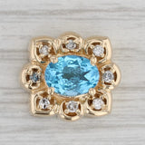 1.63ctw Blue Topaz Diamond Slide Bracelet Charm 14k Gold Vintage Richard Klein