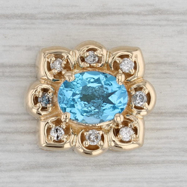 Gray 1.63ctw Blue Topaz Diamond Slide Bracelet Charm 14k Gold Vintage Richard Klein