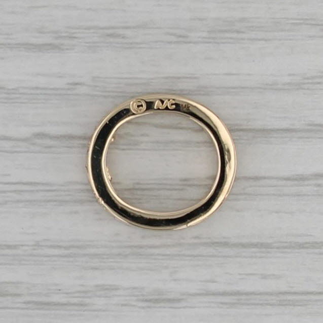 0.37ctw Diamond Letter Initial O Pendant 14k Yellow Gold Floating Drop