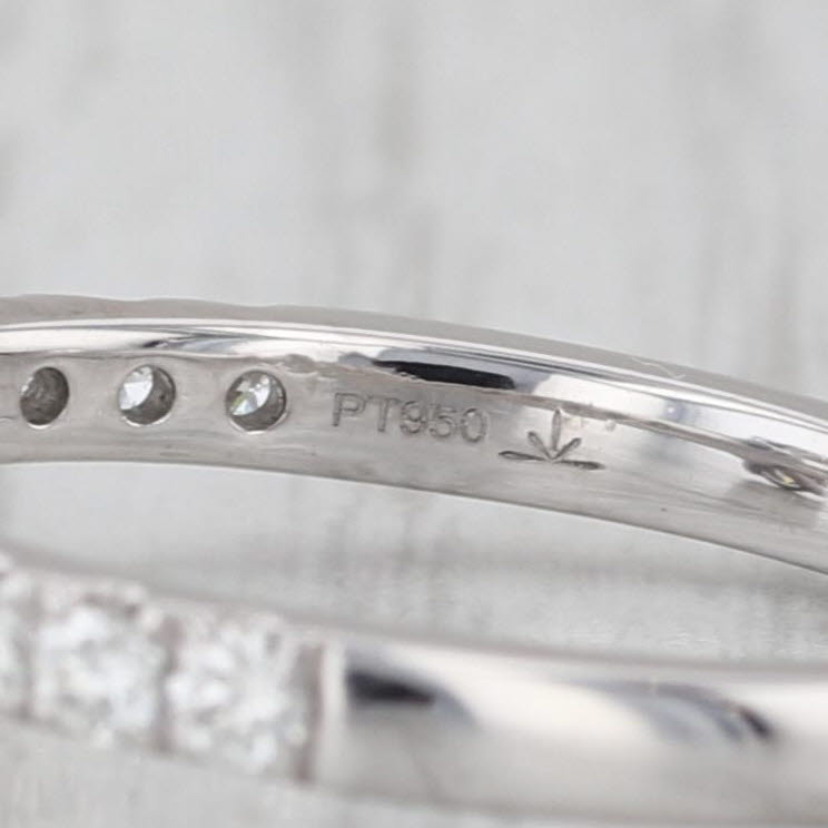 1ctw Diamond Cluster Engagement Ring 950 Platinum Size 6.75 Cathedral Band