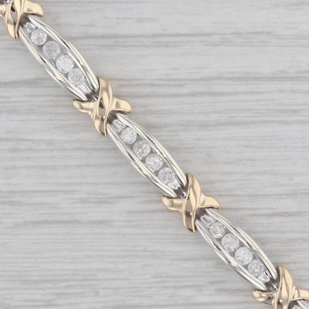 Gray 1.72ctw Diamond Tennis Bracelet 10k White Yellow Gold 7.25"