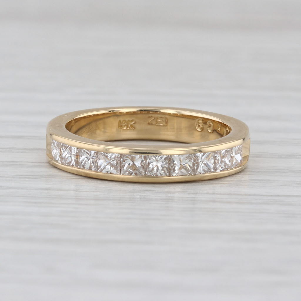 1.09ctw Diamond Channel Set Wedding Band 18k Yellow Gold Sz 6.75 Stackable Ring