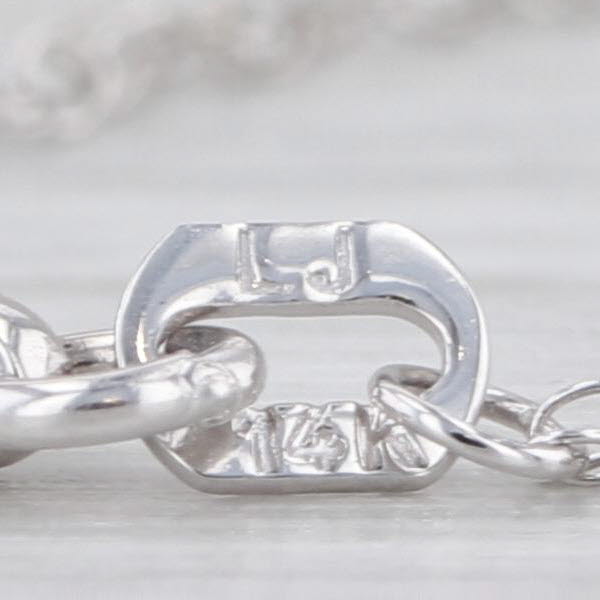 Fine Rope Chain Necklace 14k White Gold 18.5" 1.1mm