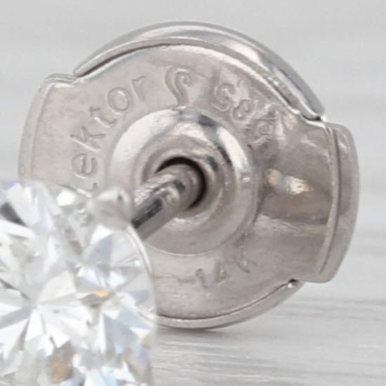 New 0.94ctw Diamond Stud Earrings 14k White Gold GIA Round Solitaire Studs