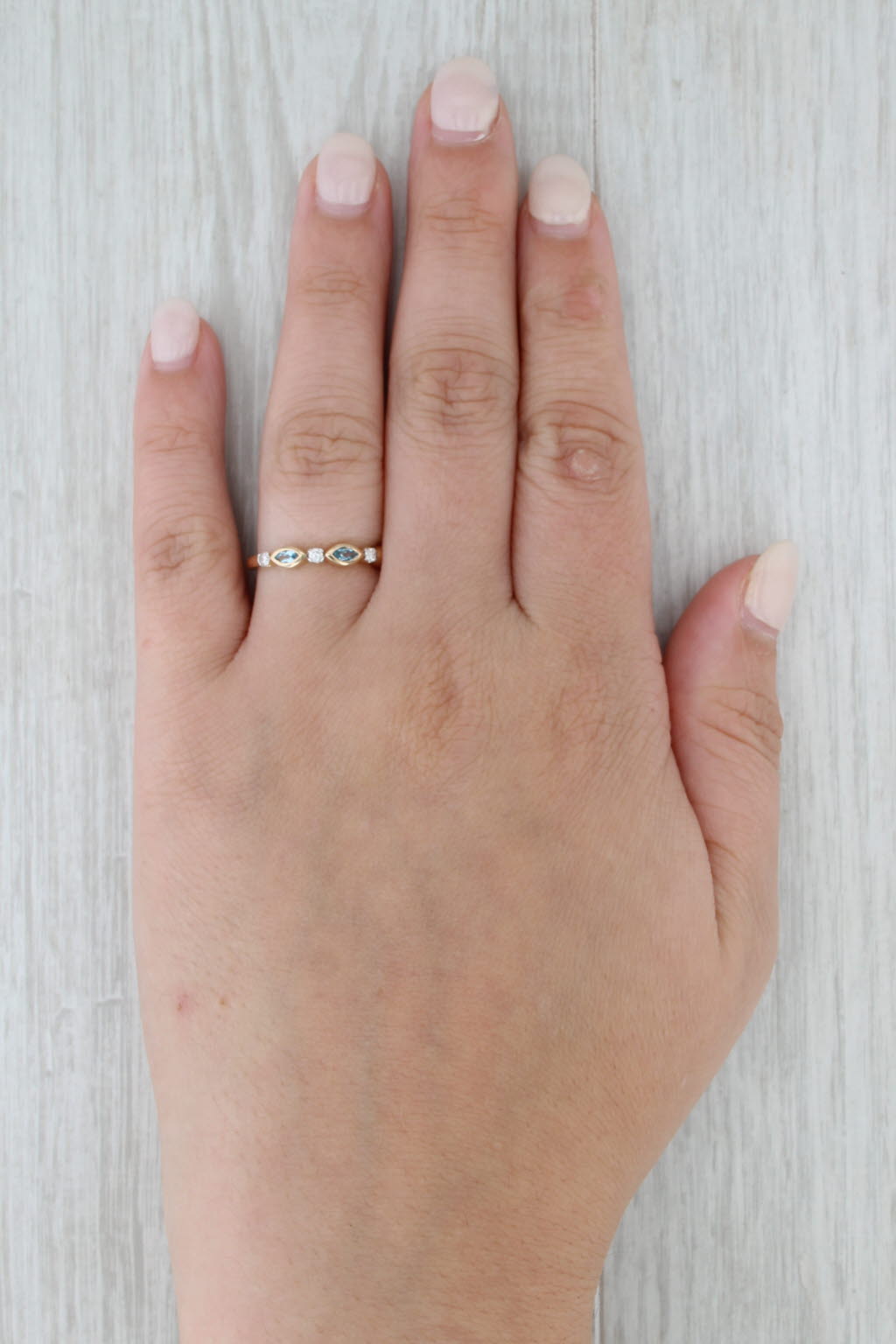 New 0.38ctw Topaz Diamond Ring 10k Gold Stackable Wedding Band Size 7