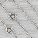 0.40ctw Diamond Flower Sun Station Necklace 18k White Gold 16.5" Cable Chain