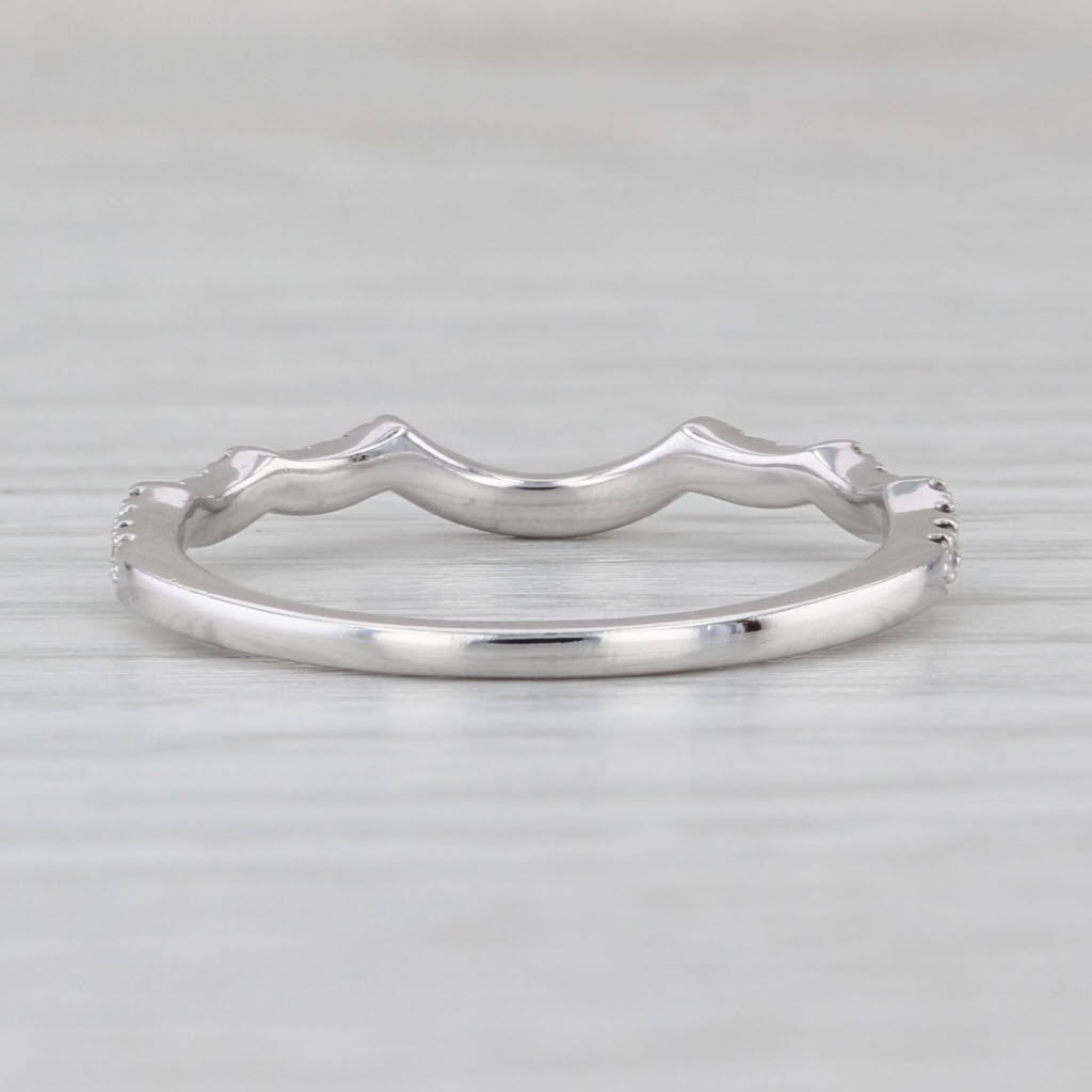 Neil Lane Contoured Diamond Ring 14k White Gold Wedding Band Size 8 Guard