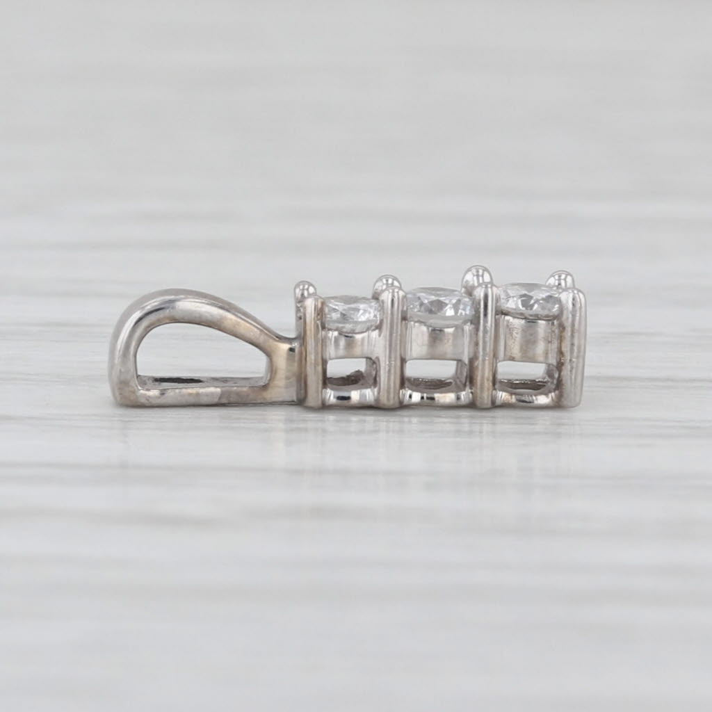 0.26ctw Diamond 3-Stone Journey Pendant 14k White Gold Small Drop
