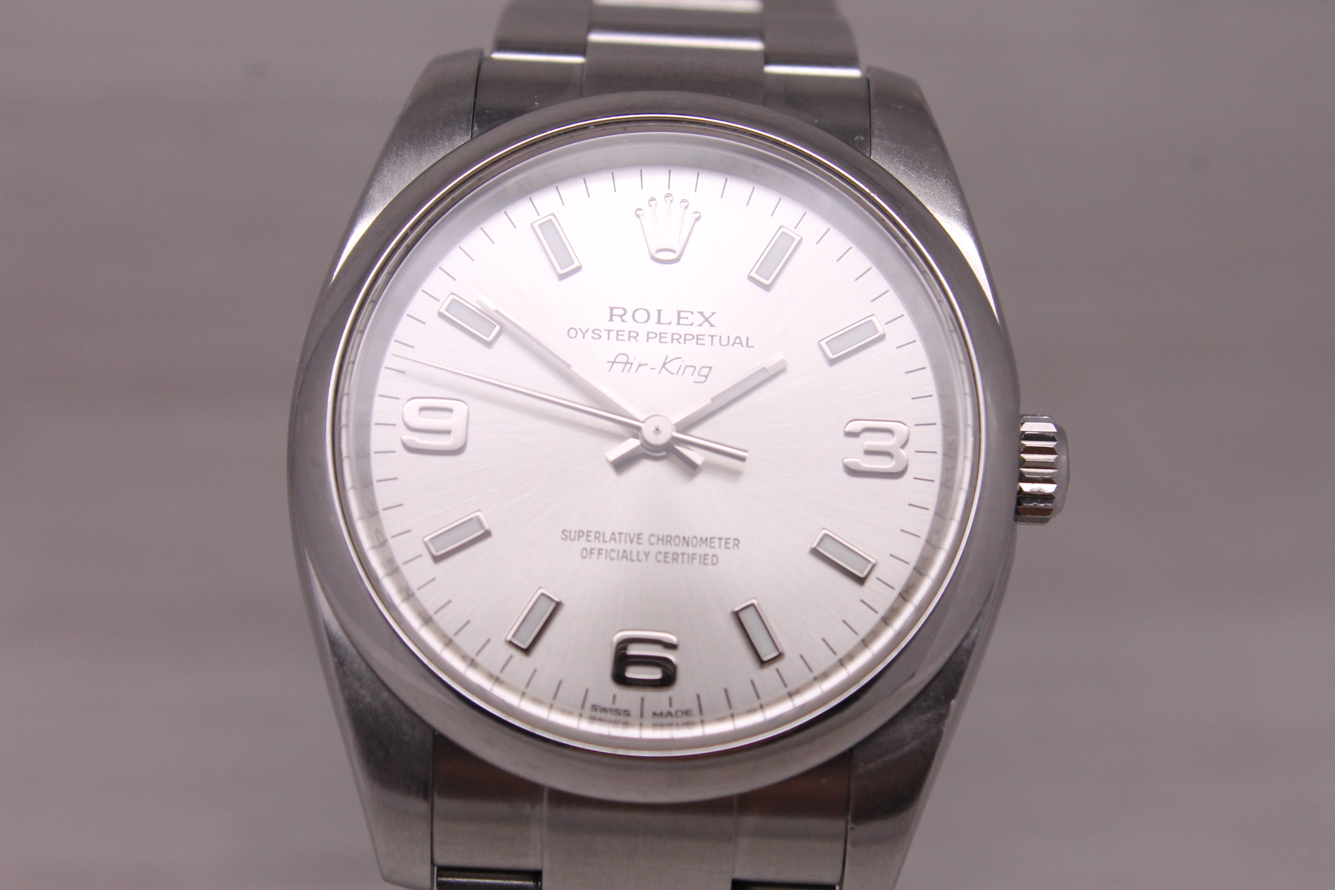 Rolex Air King 114200 34mm Stainless Steel 3-6-9 Dial Automatic Watch Oyster