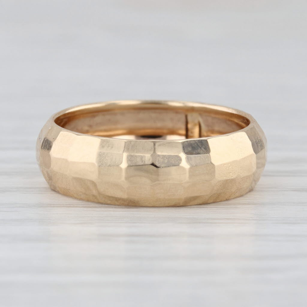 Beveled Pattern Band 14k Yellow Gold Size 7 Wedding Band Stackable