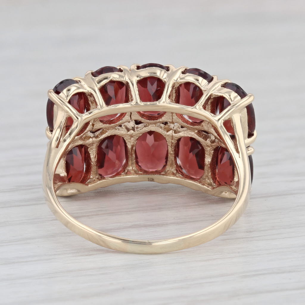 Light Gray 9ctw Garnet Cluster Ring 10k Yellow Gold Size 9.5