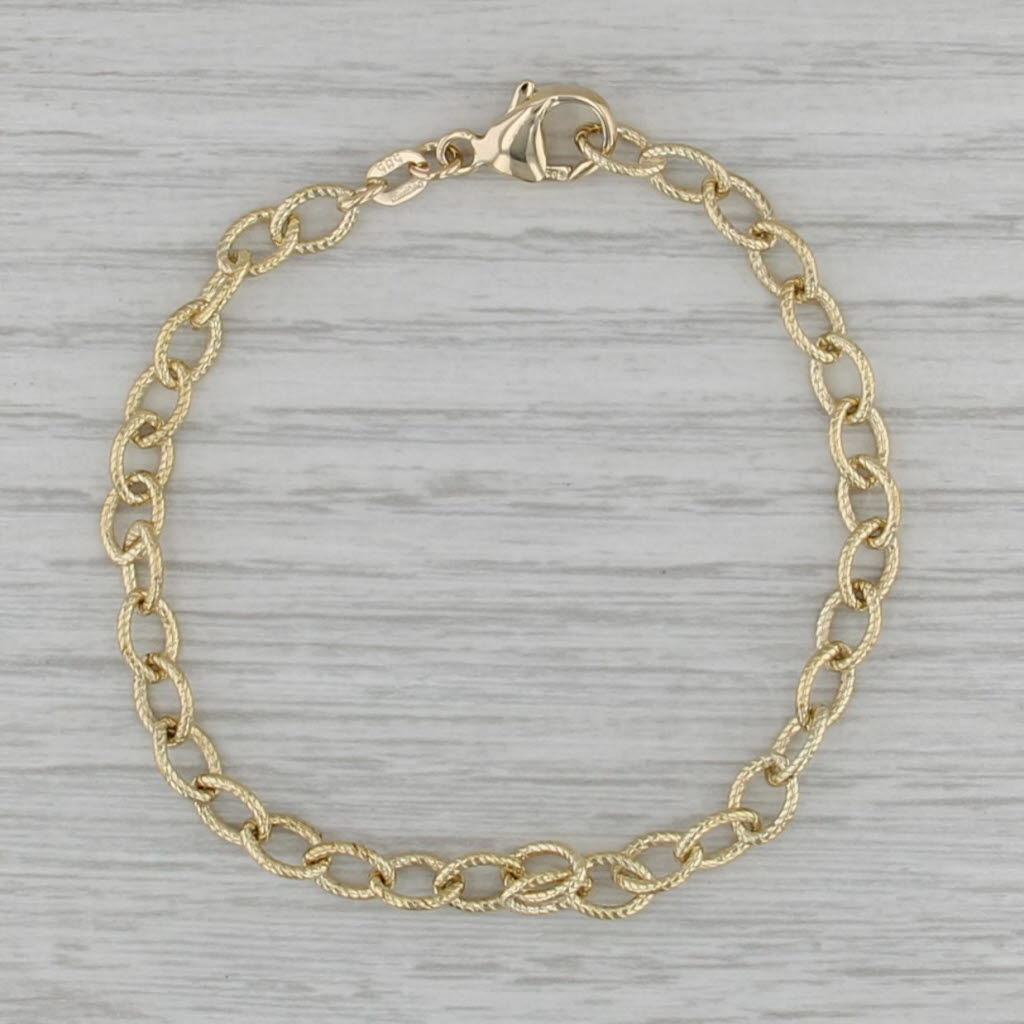 Cable Chain Bracelet 14k Yellow Gold 6.75" 4mm