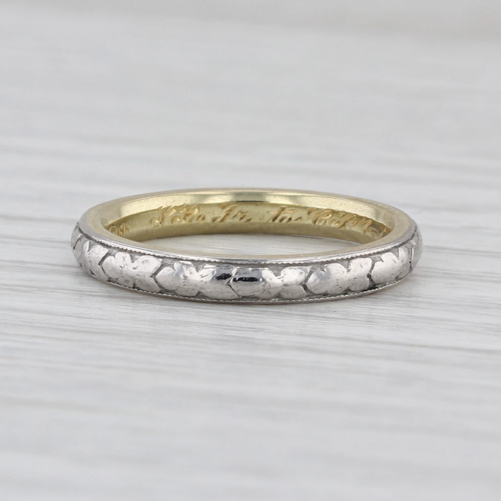 Antique Traub Ornage Blossom Wedding Band 18k Gold Platinum 1920s Ring