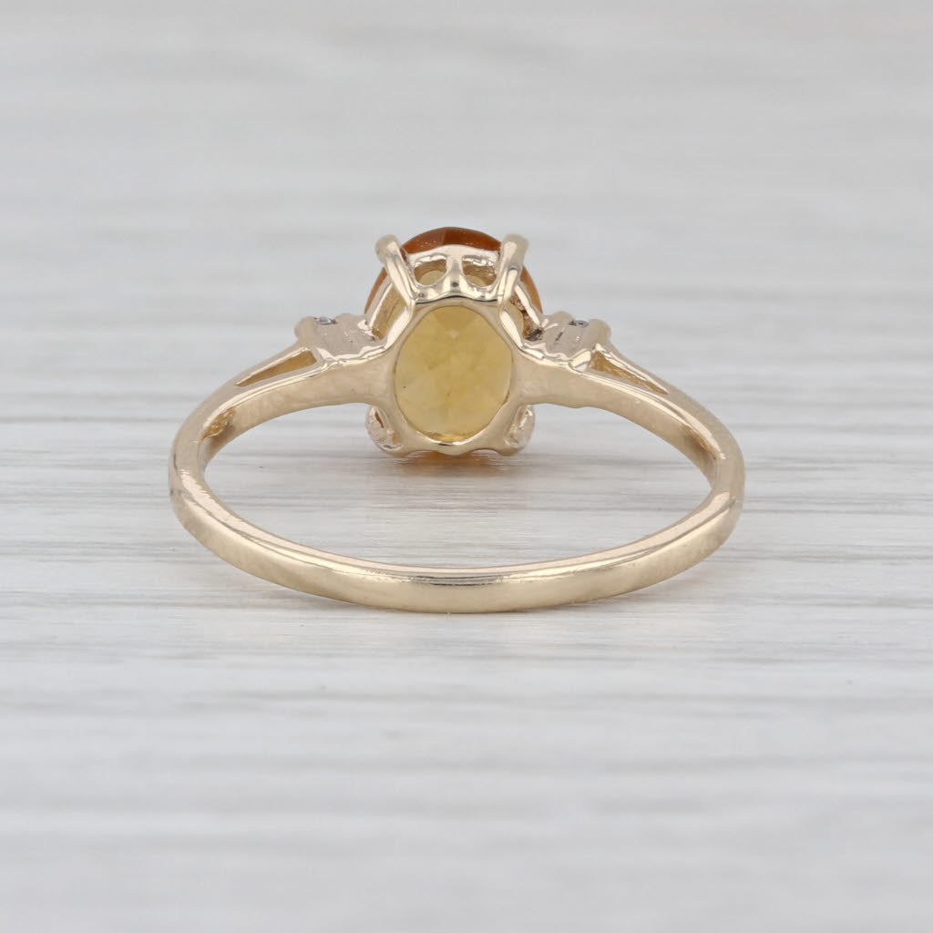 1.15ctw Oval Citrine Diamond Ring 10k Yellow Gold Size 6.25