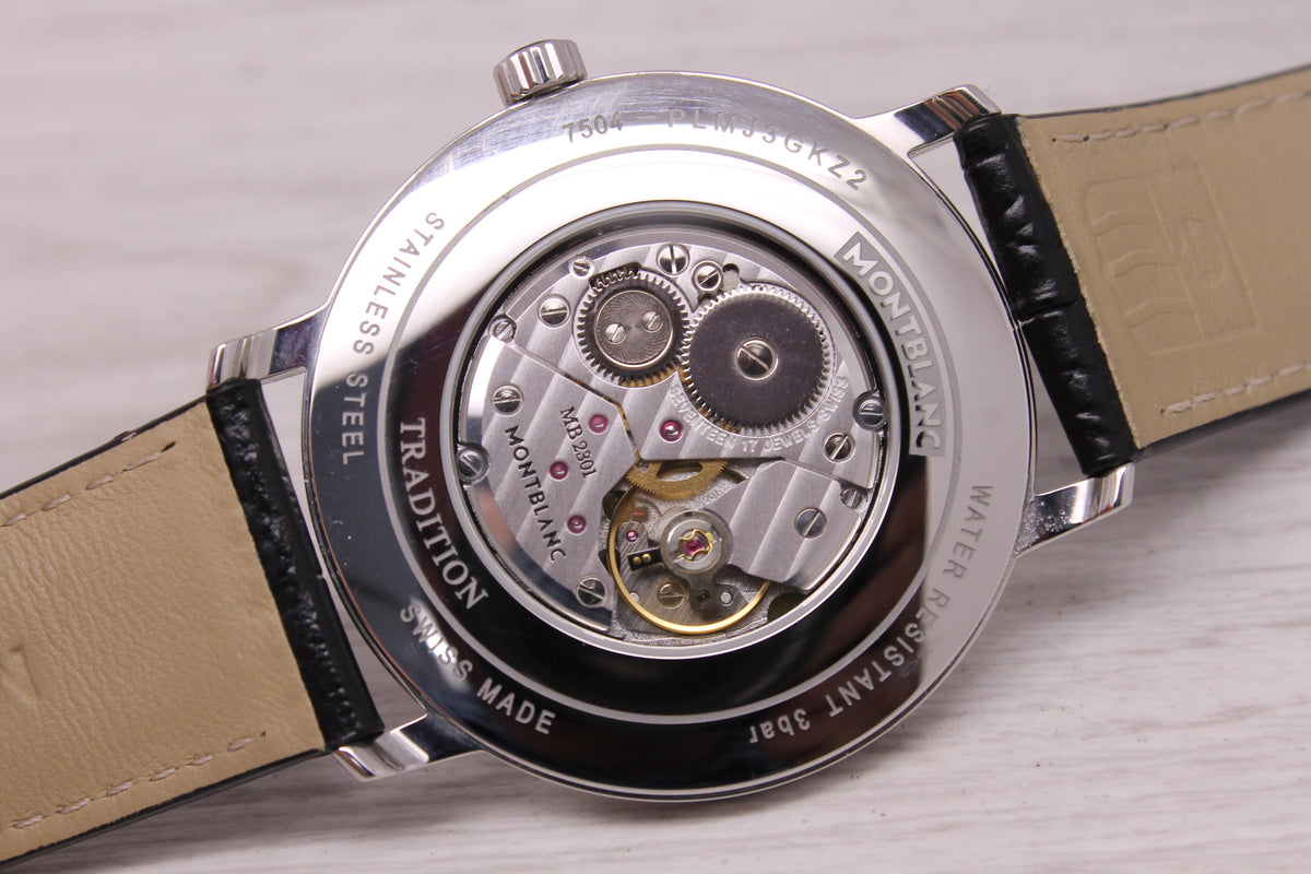 Montblanc Tradition Manual Wind 40mm Men's Watch Swiss Stainless Steel 119962