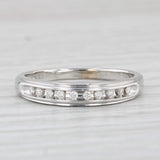 Light Gray 0.15ctw Diamond Wedding Band 14k White Gold Size 8 Stackable Ring