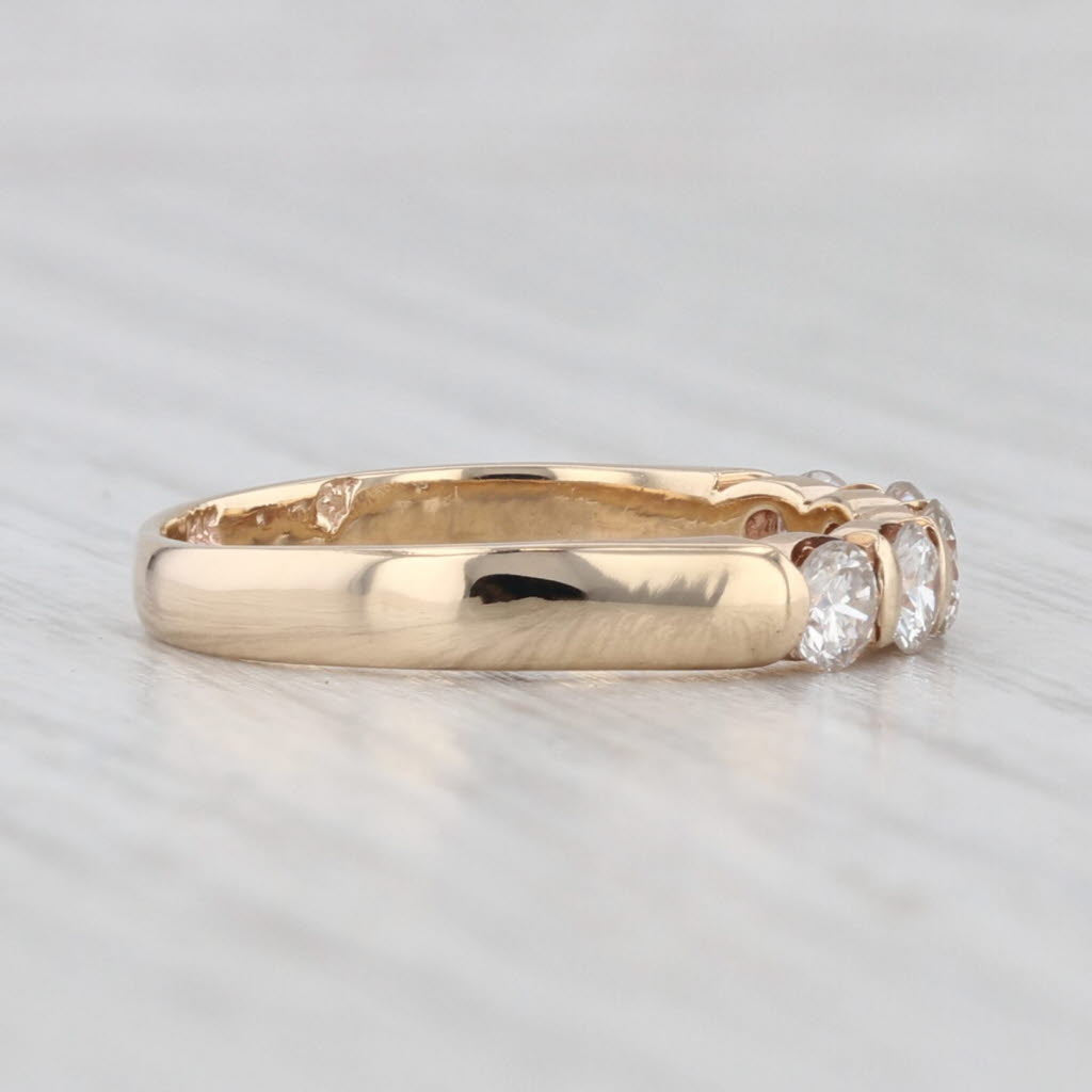 Light Gray 0.62ctw Diamond Wedding Band 14k Yellow Gold Sz 6.25 Stackable Anniversary Ring