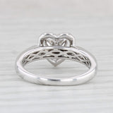 0.56ctw Diamond Heart Halo Ring 14k White Gold Size 5.5 Engagement
