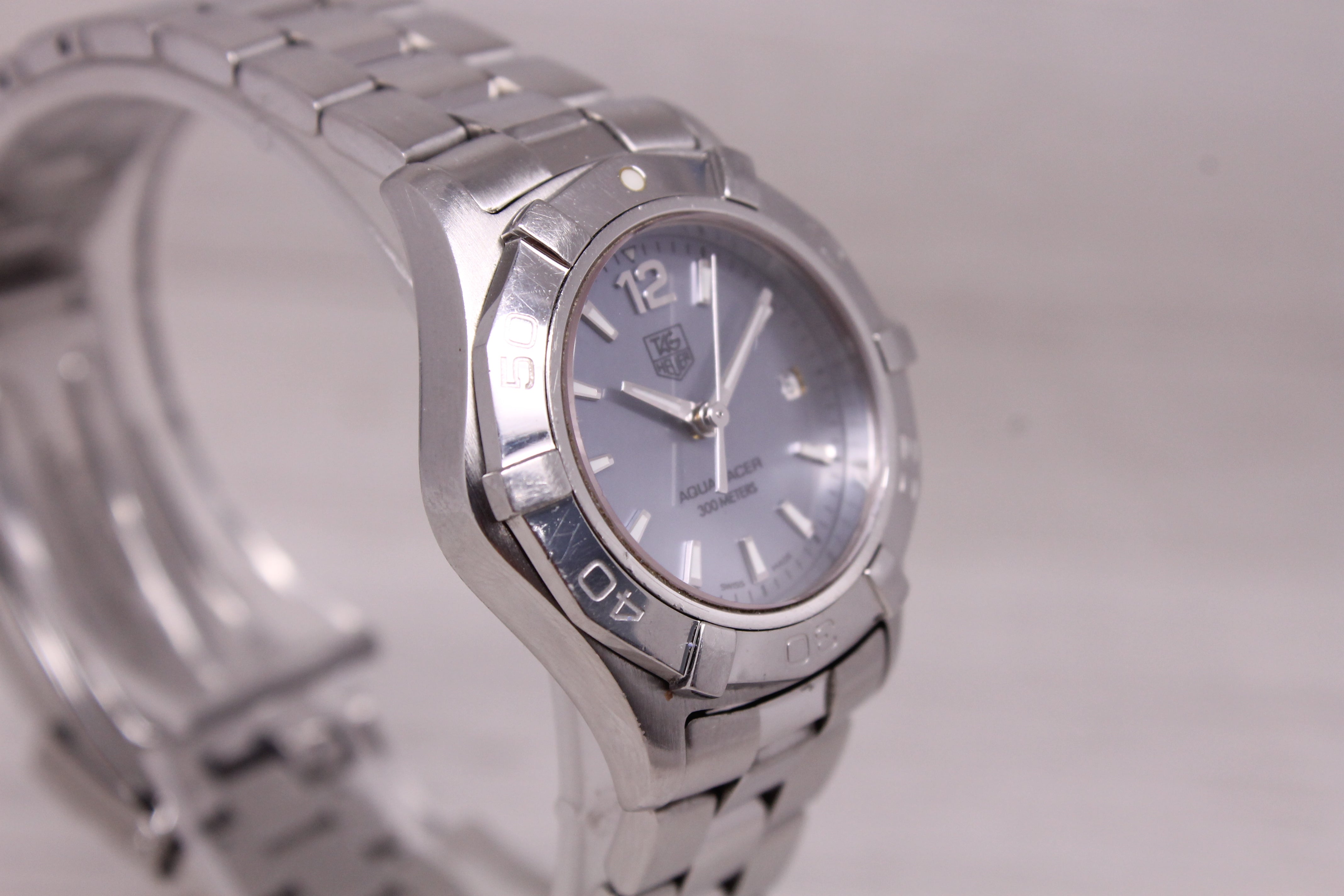 Tag Heuer Ladies Aquaracer Quartz Watch 27mm WAF1417 Blue MOP Dial Swiss Date