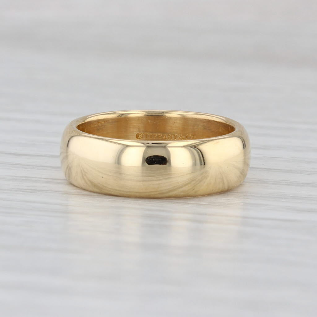 Tiffany Forever Wedding Band 18k Yellow Gold Size 5.75 6mm Ring