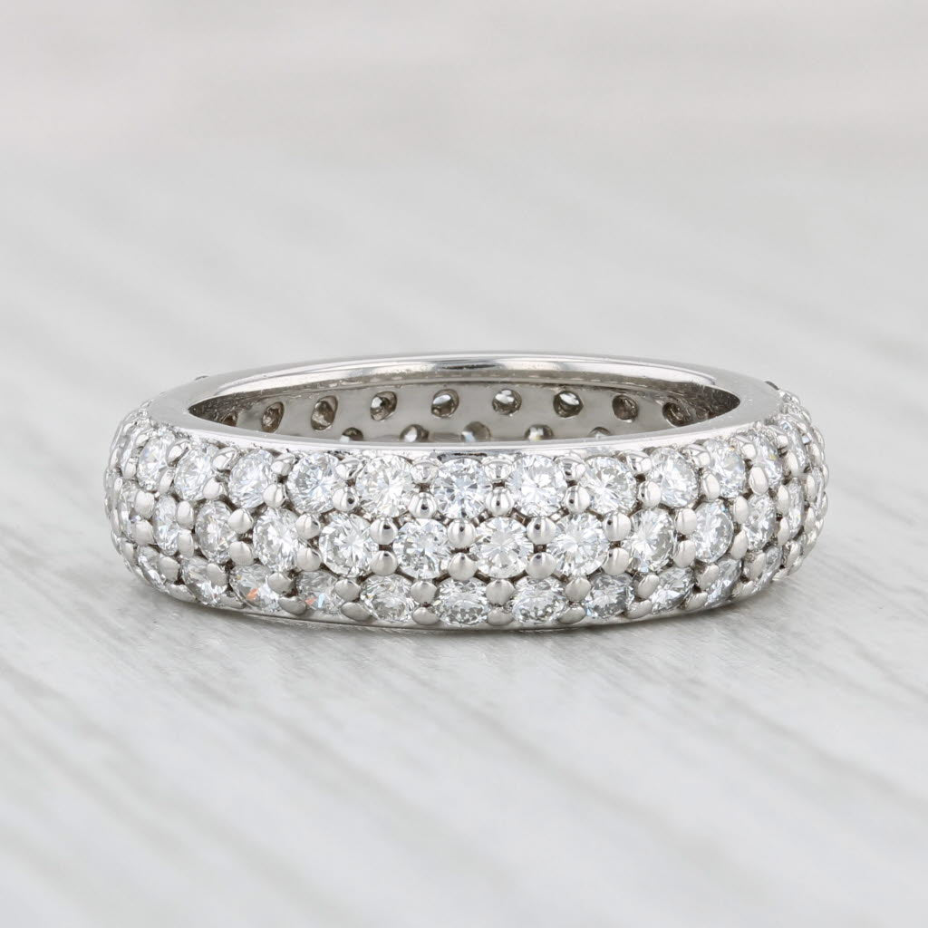 Light Gray 2.50ctw Pave Diamond Eternity Wedding Band Platinum Ring Anniversary Stackable