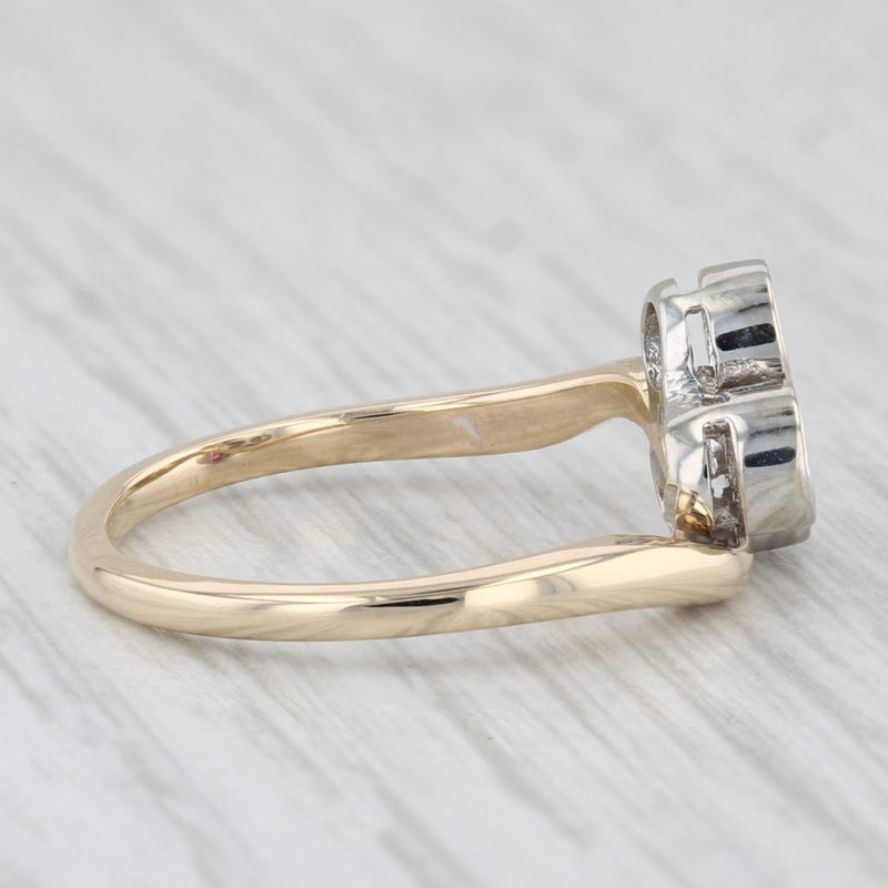 Vintage 0.30ctw Ruby Sapphire Diamond 3-Stone Ring 14k Gold Size 6.5 Patriotic