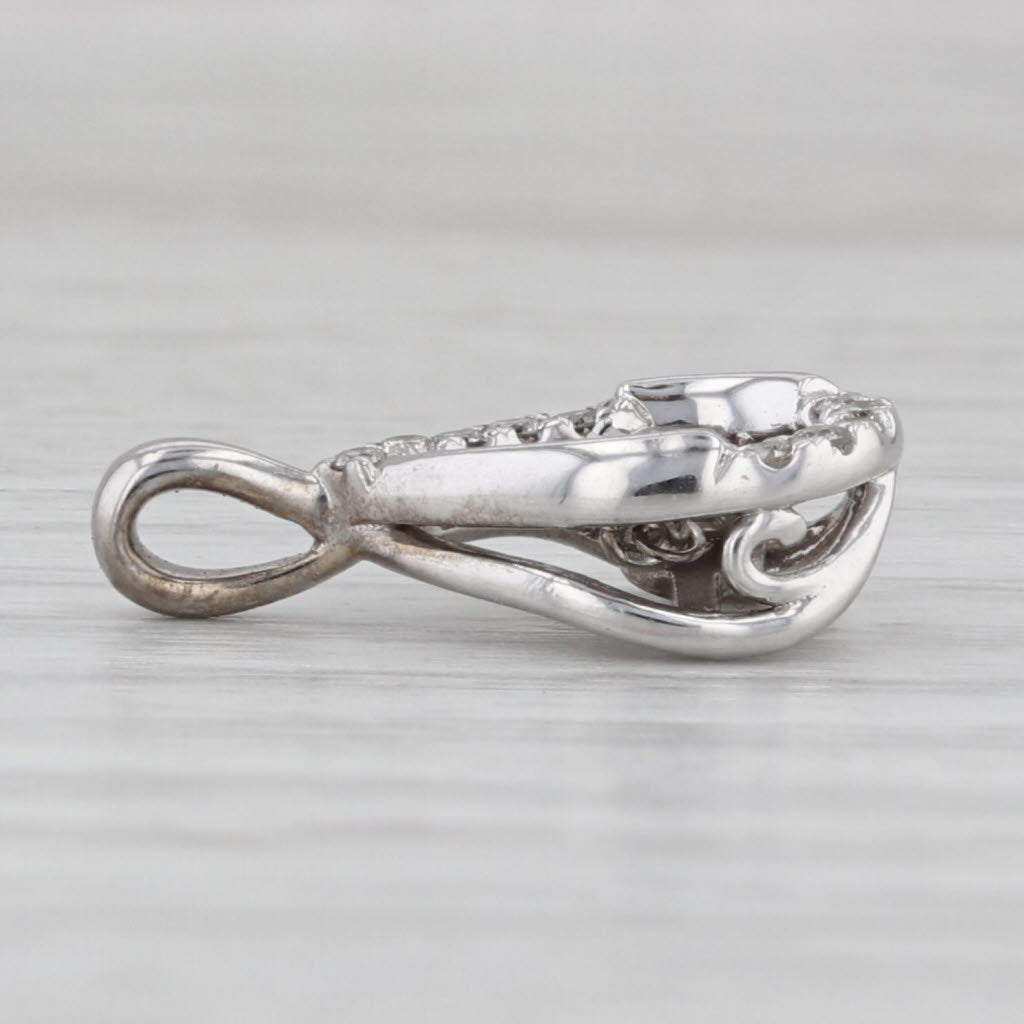 0.24ctw Floating Diamond Teardrop Pendant 10k White Gold Small Drop