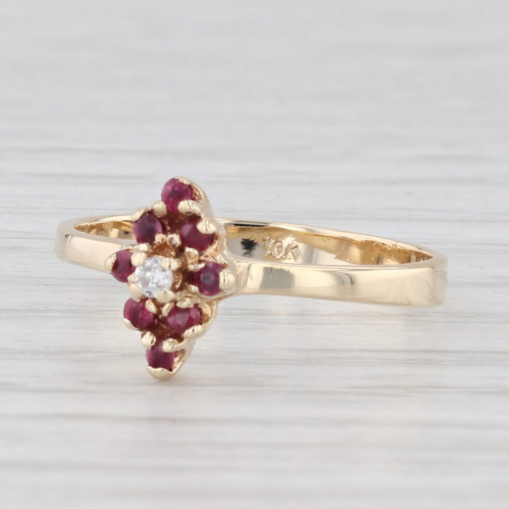 Light Gray 0.18ctw Ruby Diamond Ring 10k Yellow Gold Size 5.75