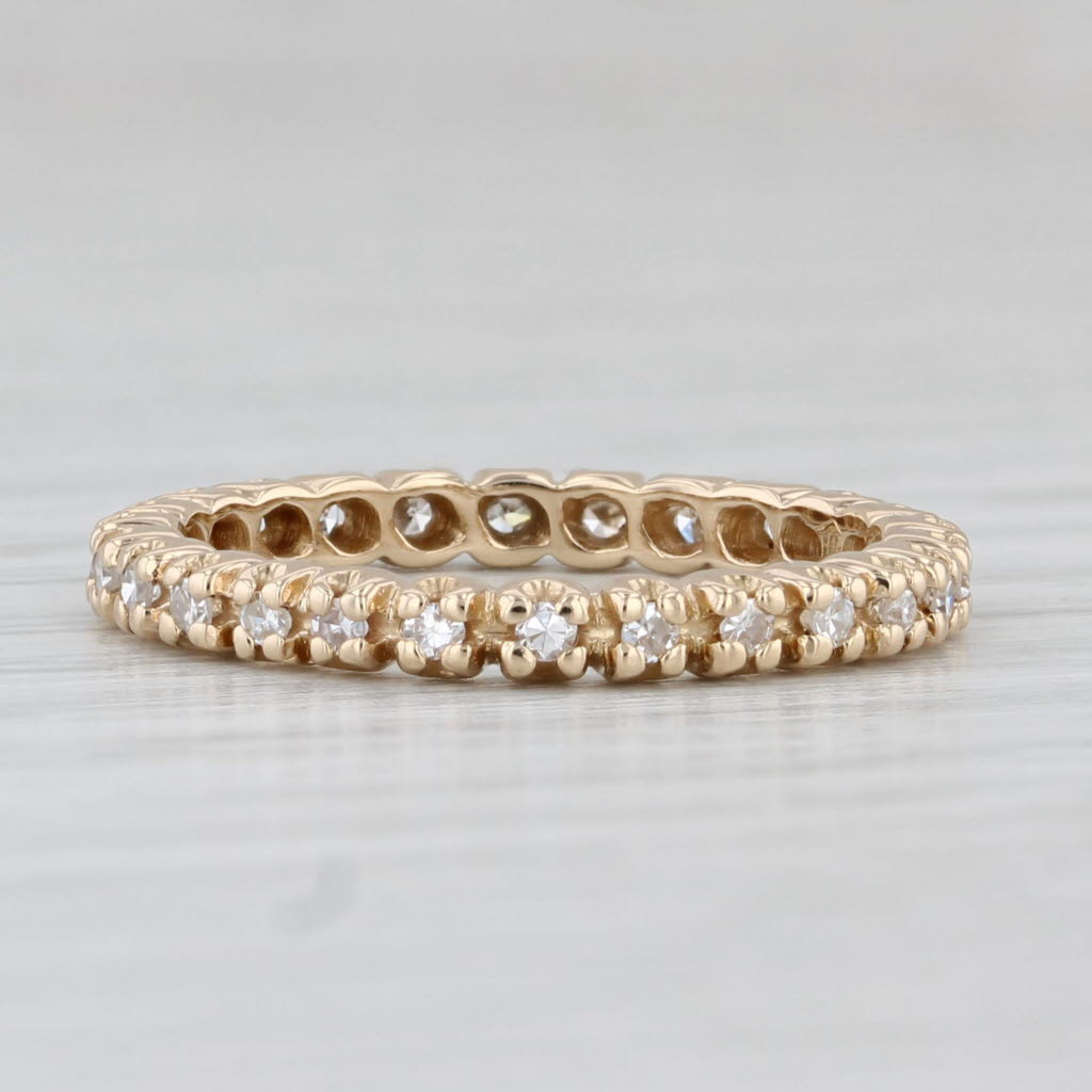 Light Gray 0.24ctw Diamond Eternity Band 14k Yellow Gold Wedding Anniversary Stackable Ring