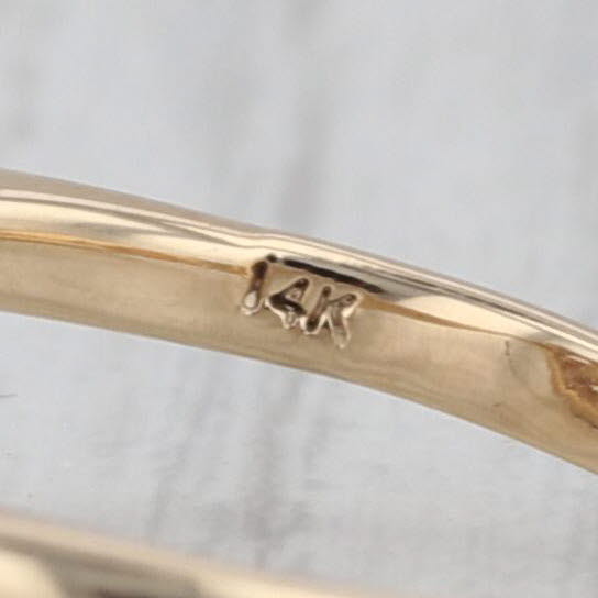 Pear Opal Diamond Bypass Ring 14k Yellow Gold Size 7