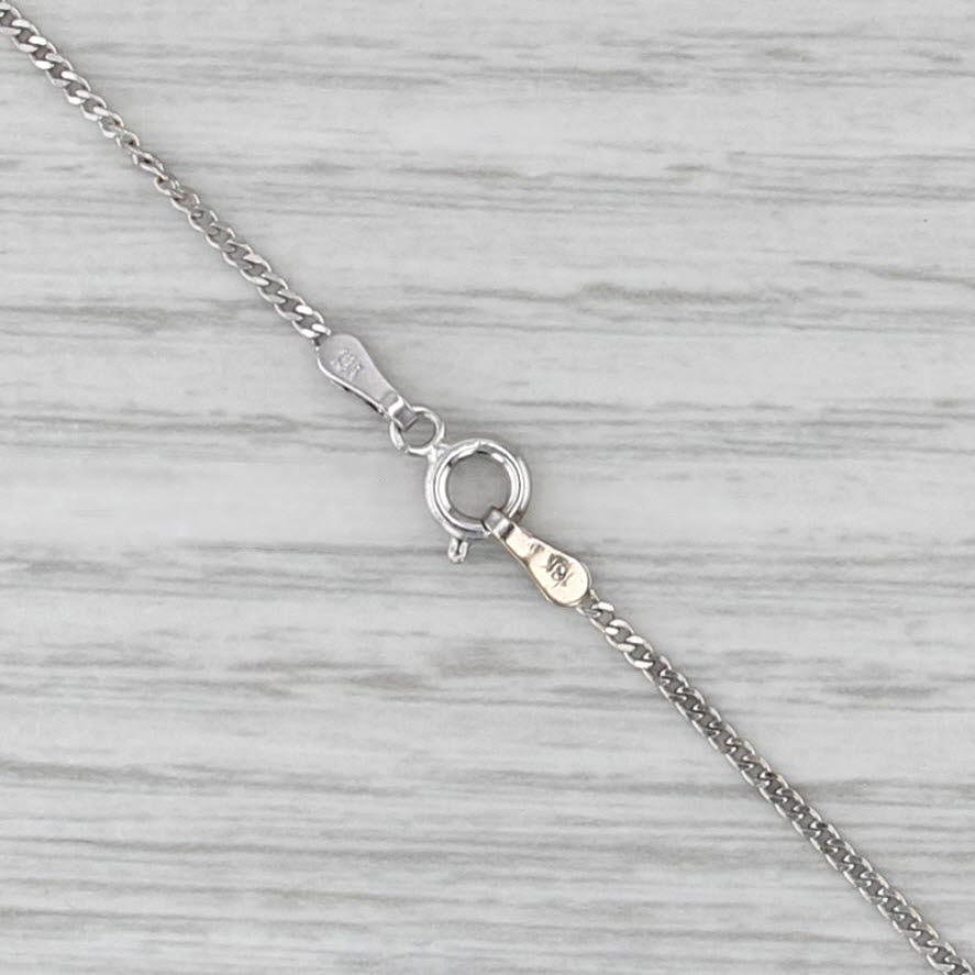 14.5" Curb Chain Necklace 18k White Gold 1.4mm