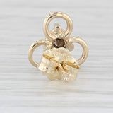 Diamond Flower Stud Earrings 10k Yellow Gold