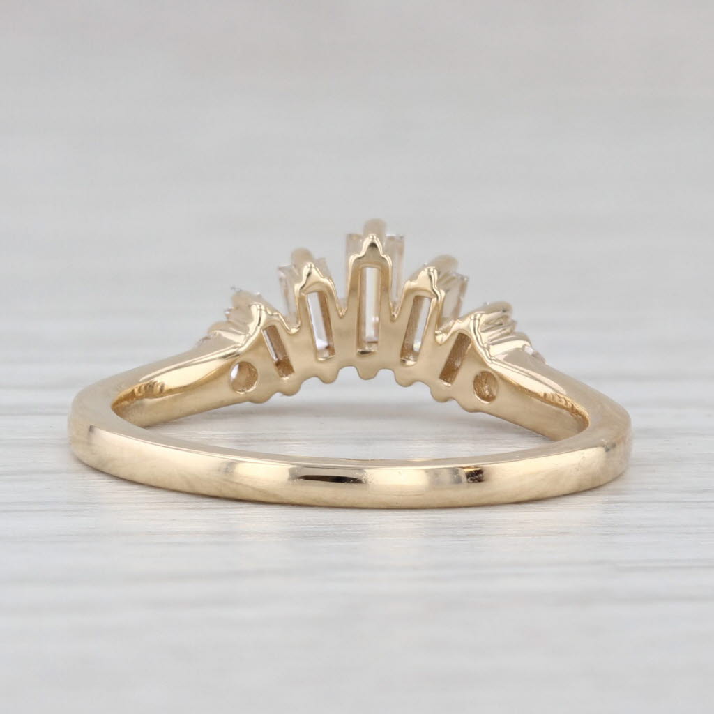 Light Gray New 0.48ctw Lab Grown Diamond Contoured Wedding Band 14k Gold Stackable Ring