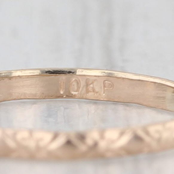 Vintage Small Size Baby Ring 10k Yellow Gold Keepsake Band 1.3mm