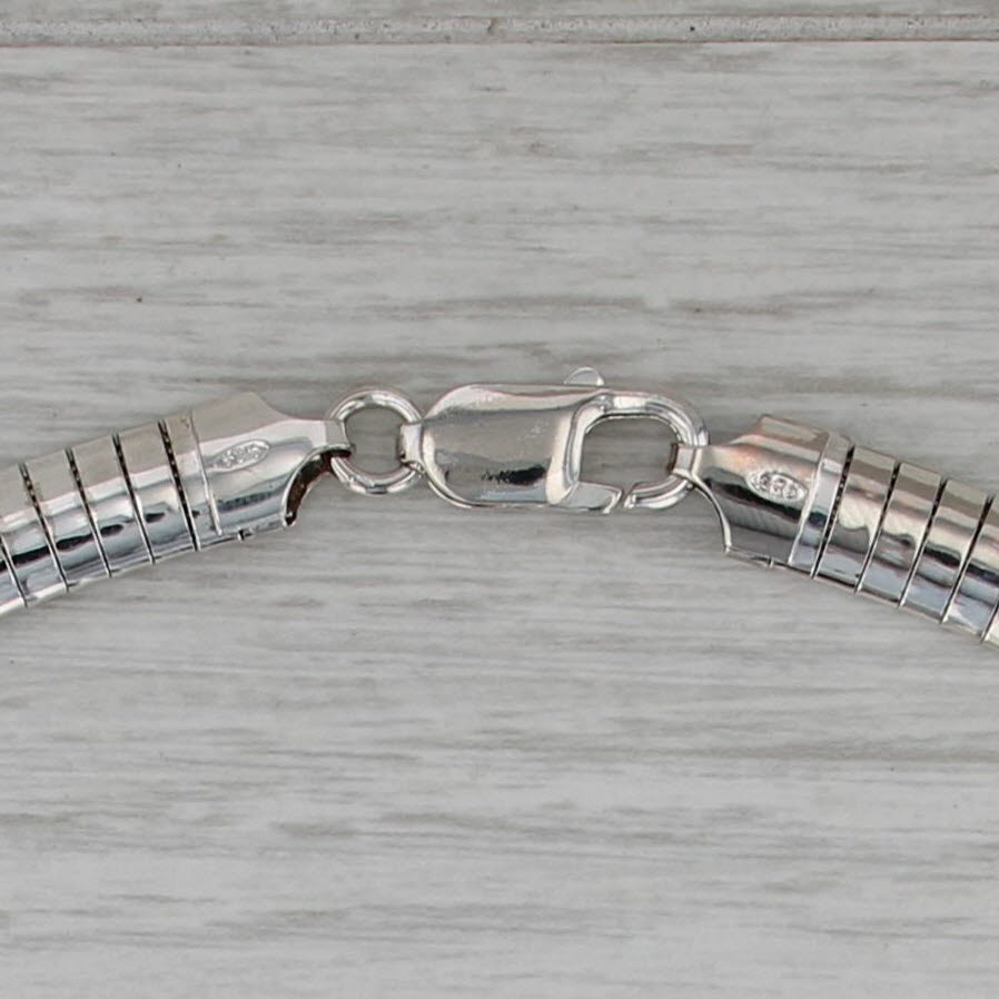 Omega Chain Necklace Sterling Silver 18" 7.4mm Italian