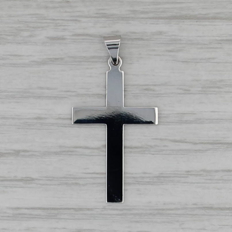 Cross Pendant 14k White Gold Polished Finish