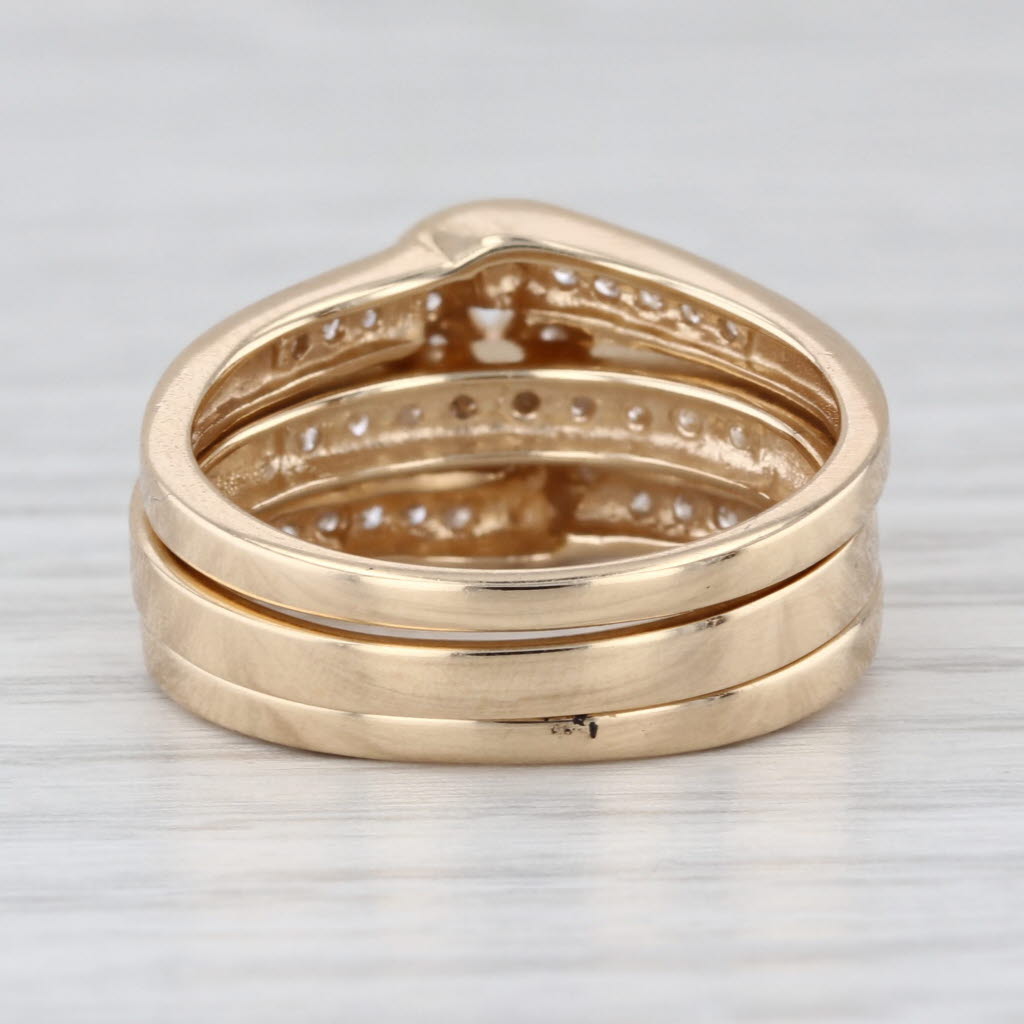 Interchangeable Ring Jacket Bands 10k Gold Diamond Emerald Sapphire Ruby Stack